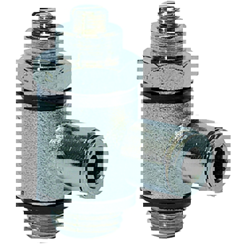 Drosselventil mit beidseitiger Drosselung (B) - Steckverbindung G 1/8, Schlauch 6 mm Drosselventil mit beidseitiger Drosselung (B) - Steckverbindung G 1/8, Schlauch 6 mm