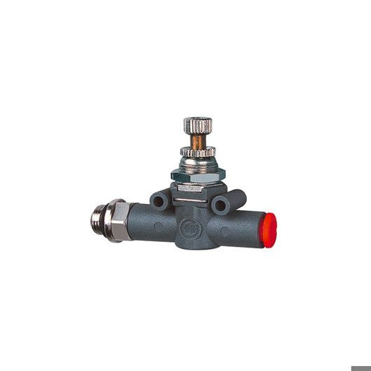 Drosselventil G 1/4 | Beidseitiges Gewinde | Schlauch-Ø 6 mm Drosselventil G 1/4 | Beidseitiges Gewinde | Schlauch-Ø 6 mm