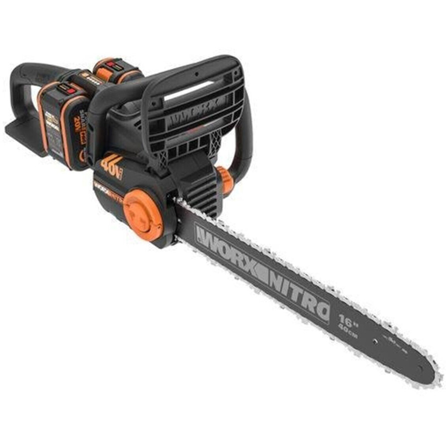Worx WG385E Kettensäge mit 2 Akkus (4 Ah) & Doppelladegerät Worx WG385E Kettensäge mit 2 Akkus (4 Ah) & Doppelladegerät