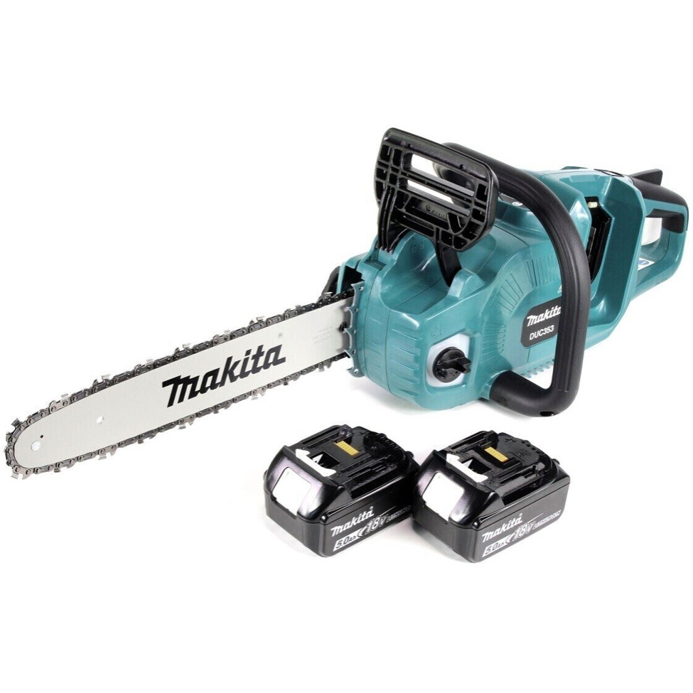 Makita DUC353 T2 Akku Kettensäge 36V (2x18V) - Brushless Technologie, 35 cm Schnittlänge, 2x 5,0 Ah Akkus (ohne Ladegerät) Makita DUC353 T2 Akku Kettensäge 36V (2x18V) - Brushless Technologie, 35 cm Schnittlänge, 2x 5,0 Ah Akkus (ohne Ladegerät)