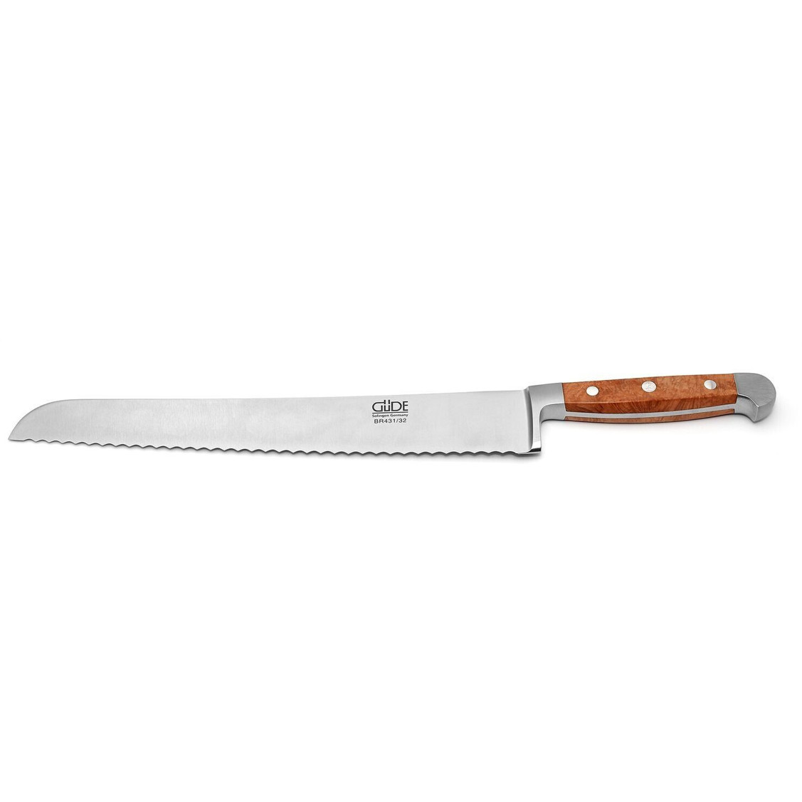 Güde Brotmesser 32 cm - Geschmiedete Wellenschliff-Klinge mit Pflaumenholz-Griff Güde Brotmesser 32 cm - Geschmiedete Wellenschliff-Klinge mit Pflaumenholz-Griff