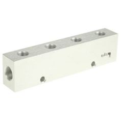 Aluminium Eloxierter Ventilverteiler mit 1 x G1/4 und 8 x G1/8 Buchsen Aluminium Eloxierter Ventilverteiler mit 1 x G1/4 und 8 x G1/8 Buchsen