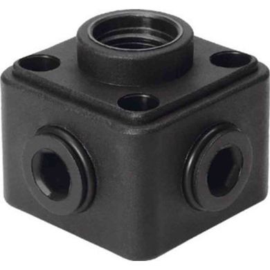 Ventilverteiler mit 1 x G1/2 und 4 x G1/2 Buchsen – POM