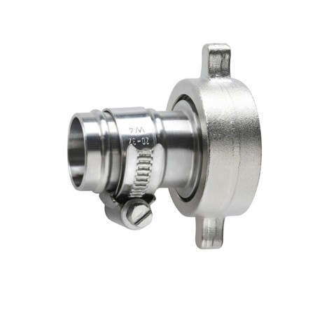 Edelstahl Schlauchanschluss 3/4" mit PTFE-Dichtung Edelstahl Schlauchanschluss 3/4" mit PTFE-Dichtung