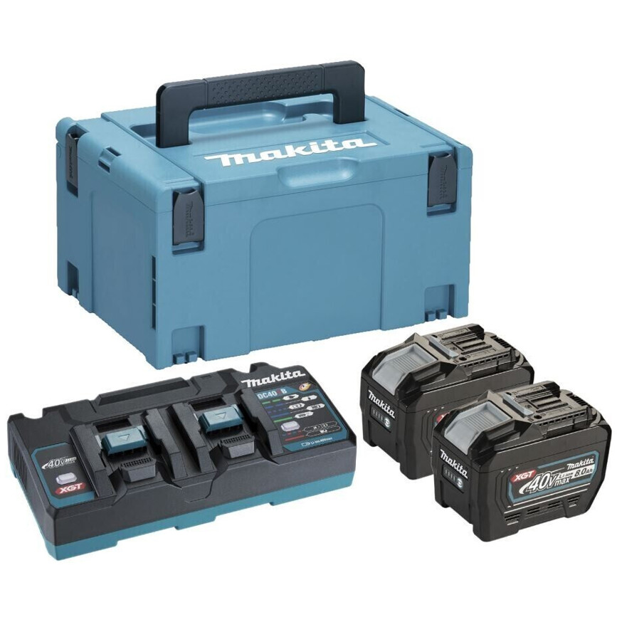 Makita Akkuset: 2 x 8Ah Akkus, Schnellladegerät & Koffer (191Y97-1) - Ideal für Gartengeräte Makita Akkuset: 2 x 8Ah Akkus, Schnellladegerät & Koffer (191Y97-1) - Ideal für Gartengeräte