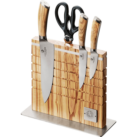 5-teiliges Chef Cuisine Messerset mit Messerblock aus Olivenholz 5-teiliges Chef Cuisine Messerset mit Messerblock aus Olivenholz