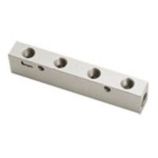 Ventilverteiler aus Aluminium, 1 x G3/8 Buchse, 3 x G1/4 Buchse, eloxiert