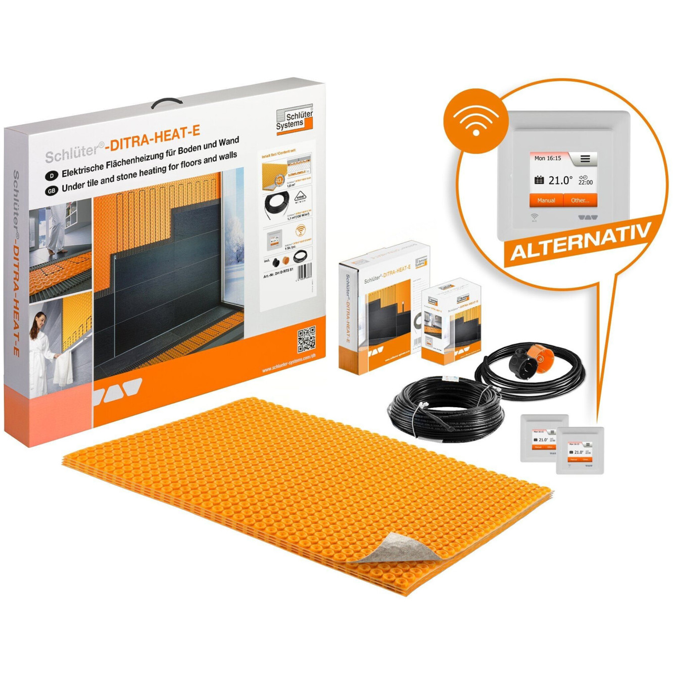 Schlüter Systems Ditra Heat E Duo S Komplettset - 3 Matten für effiziente Fußbodenheizung