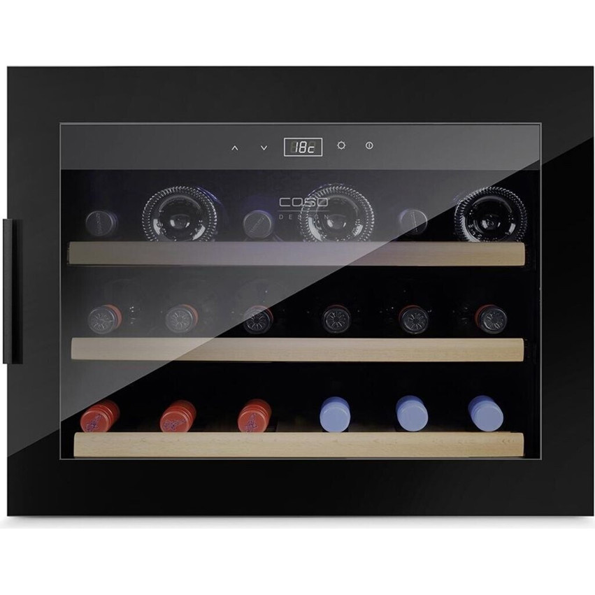 Caso WineSafe 18 EB - Schwarzer Weinkühlschrank für 18 Flaschen