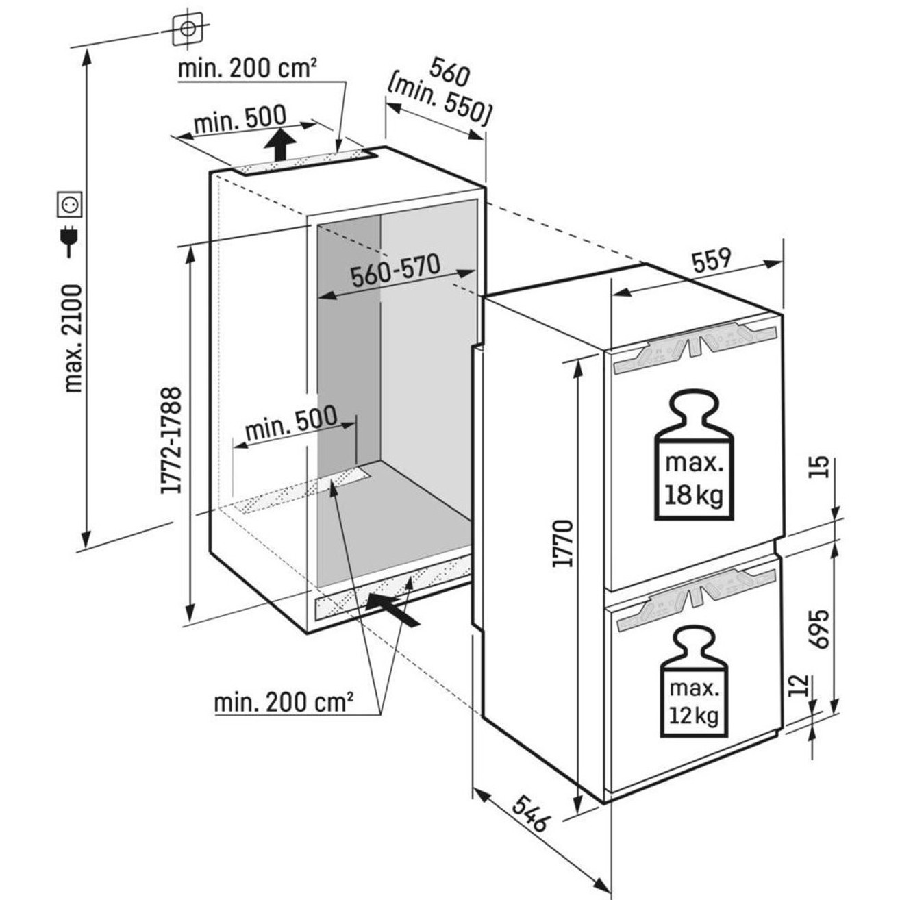 Liebherr ICNc 5103-22 Einbau-Kühlschrank mit Gefrierfach
