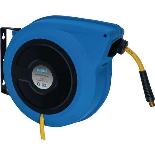Schlauchaufroller für Druckluft, 20m, mit SCS-System, Ausgang 3/8" AG, RAPID Schlauchaufroller für Druckluft, 20m, mit SCS-System, Ausgang 3/8" AG, RAPID