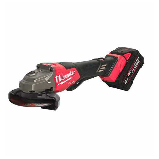 Milwaukee M18 FUEL Winkelschleifer 125mm - Akku-Hochleistungsgerät mit Geschwindigkeitsregler & ONE-KEY Gen 2 - Inkl. 2x 8Ah Akkus, Ladegerät, Zubehör und HD Box