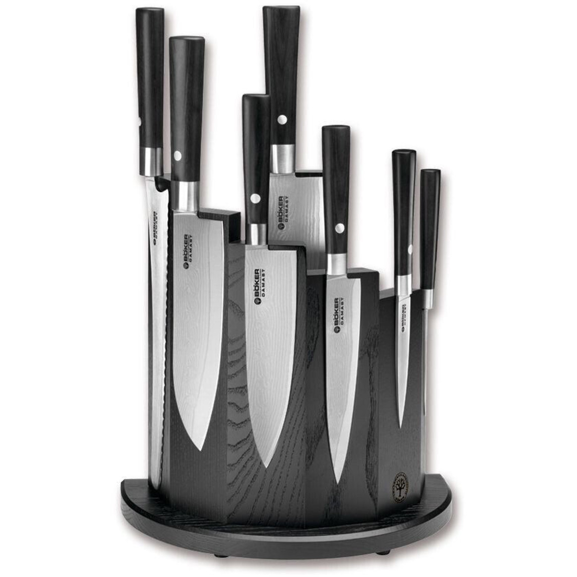 Böker Damast Messerblock Set - 8-teilig, Schwarz Böker Damast Messerblock Set - 8-teilig, Schwarz