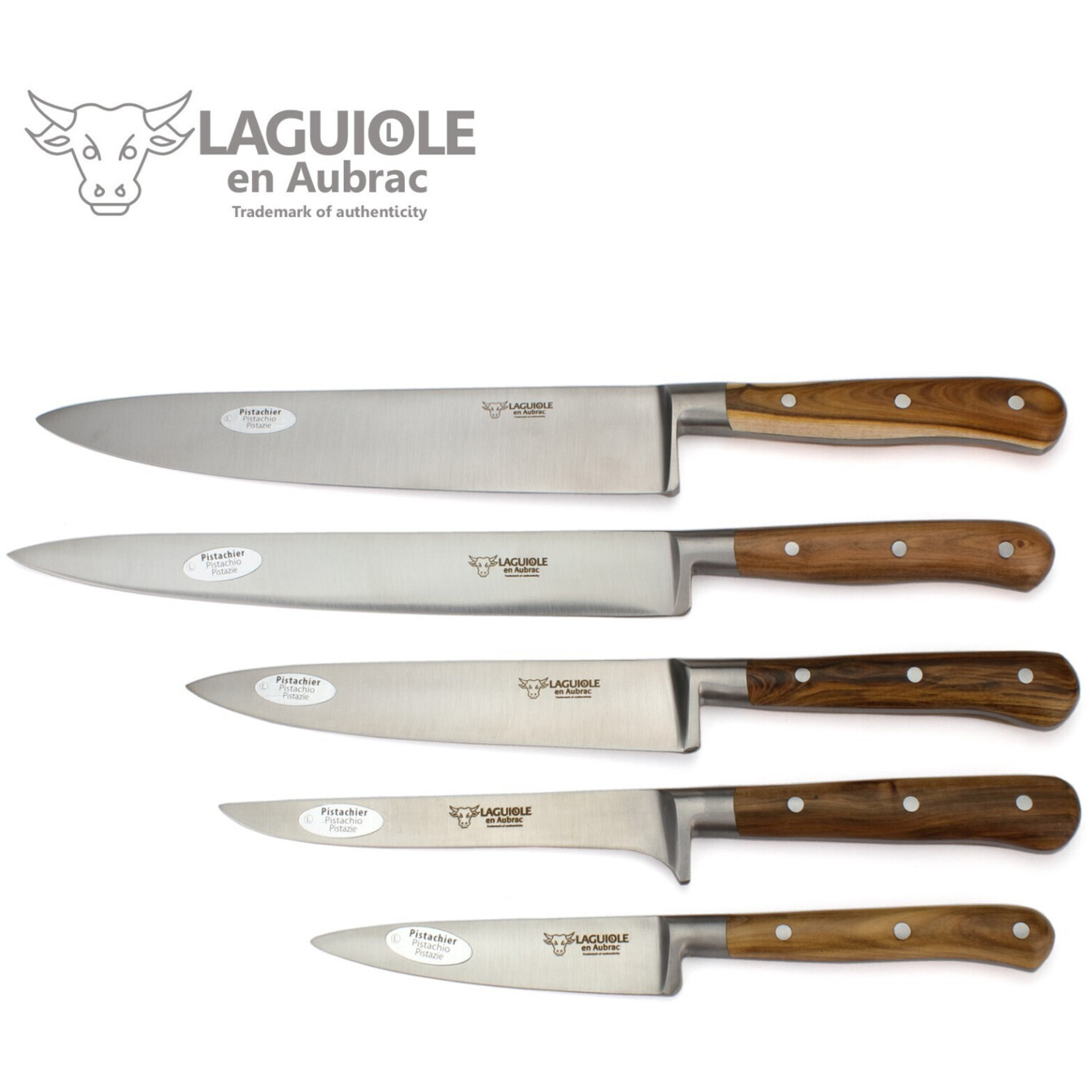 Laguiole en Aubrac 5-teiliges Kochmesser Set - Pistazie Laguiole en Aubrac 5-teiliges Kochmesser Set - Pistazie