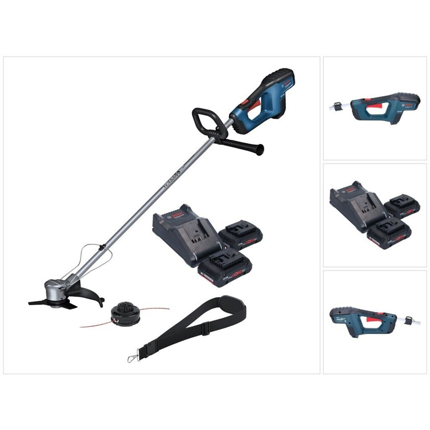 Bosch GFR 18V-23 Professional - 2x 4,0 Ah Akkus & Ladegerät für Motorsensen