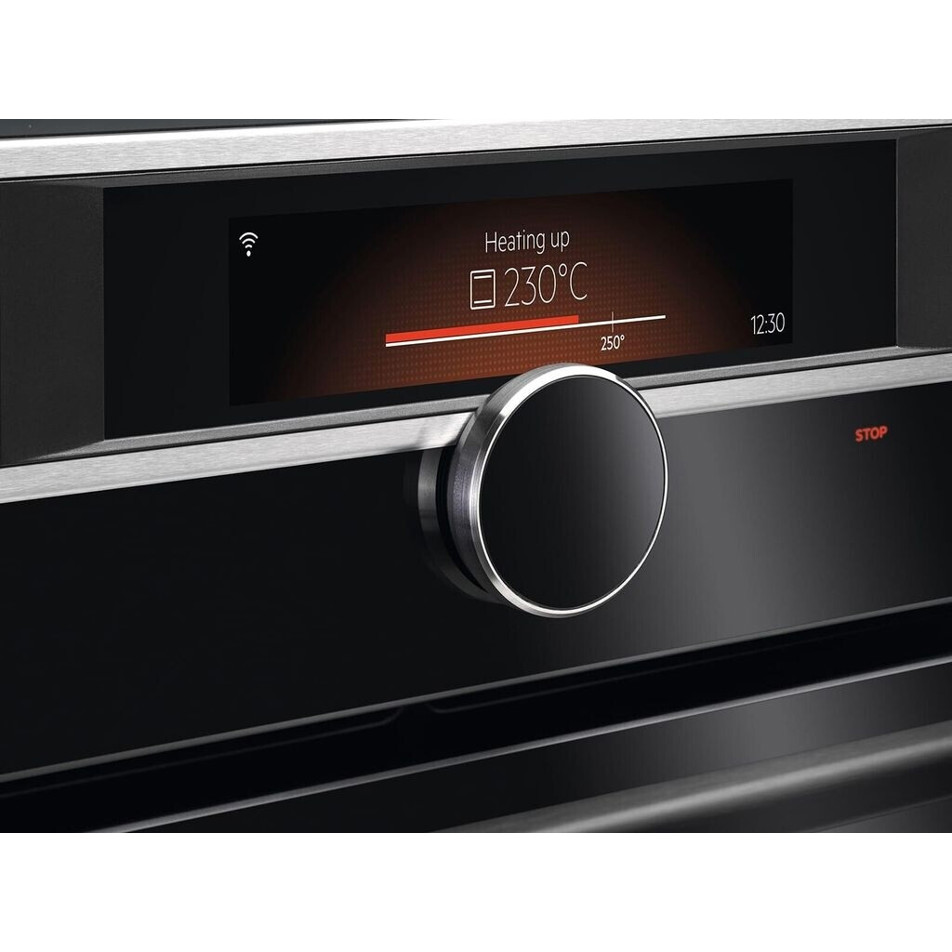 AEG KMK965090M Einbau-Mikrowelle mit Grill und Heißluft - 45 cm, edelstahl