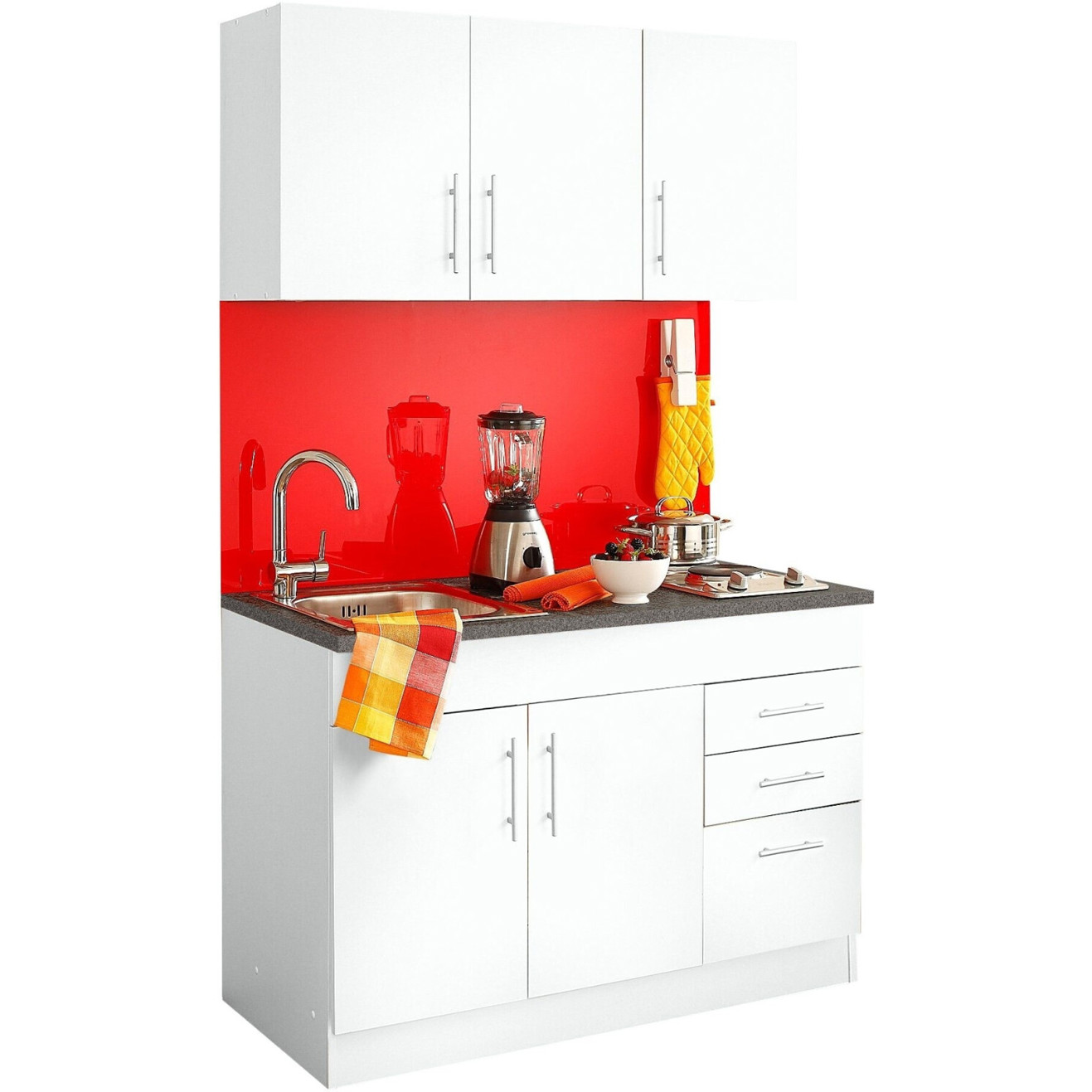 Kochstation Pantryküche KS-Toledo 120 cm mit E-Geräten - Kompaktküche