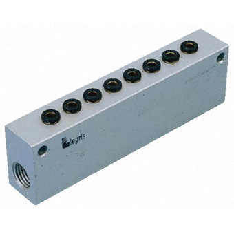 Aluminium Ventilverteiler 6-Stationen G1/2 Aluminium Ventilverteiler 6-Stationen G1/2