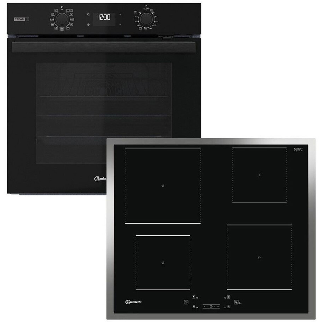 Bauknecht BAKO 780 Steam IND BL - Backofen Set (BBA2S85HU1K + BQ 2760S FT)