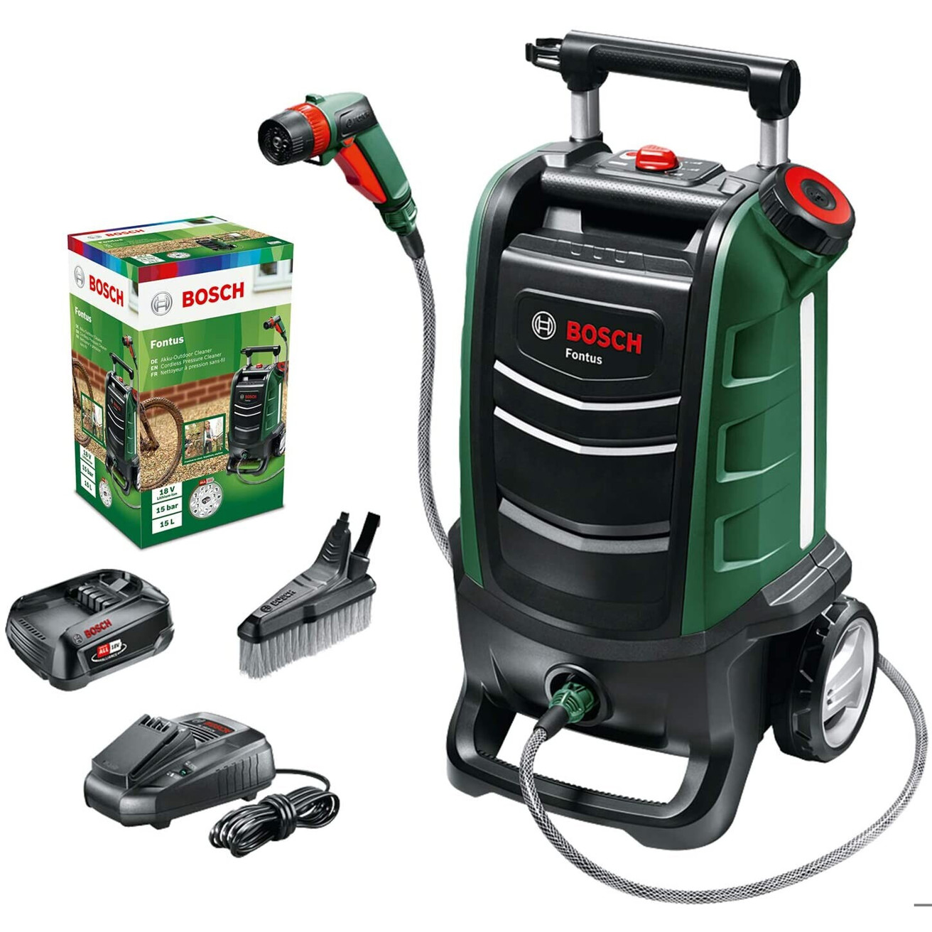 Bosch Fontus Hochdruckreiniger mit Akku (2,5Ah) und Ladegerät Bosch Fontus Hochdruckreiniger mit Akku (2,5Ah) und Ladegerät