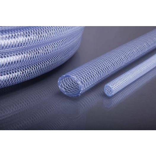 PVC-Druckschlauch 16mm (5/8") x 3,5mm - Gewebe klar - Temperaturbereich -20 bis +65°C - Betriebsdruck 12 bar bei +20°C - Cadmiumfrei