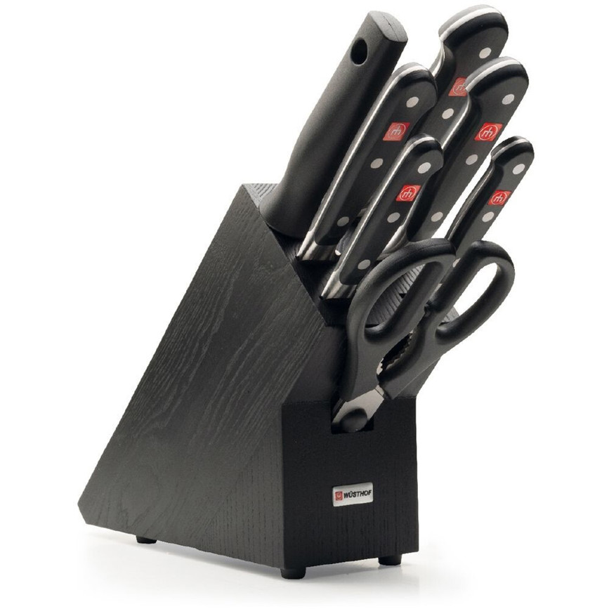 Wüsthof Classic 7-teiliges Messerblock-Set aus Buche Schwarz