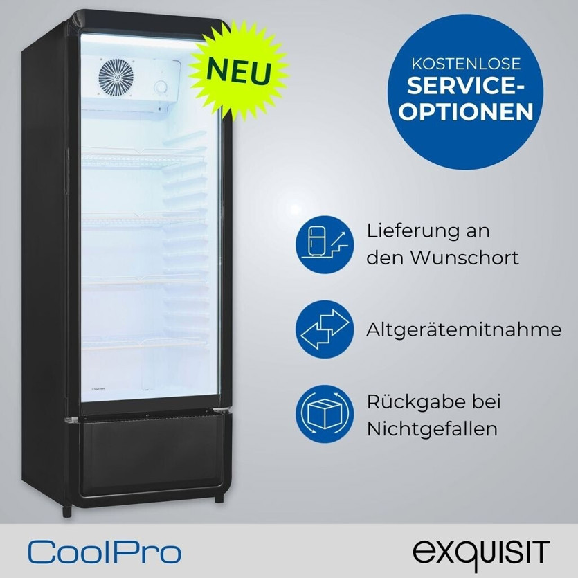 Exquisit GKS220-GT-430D Schwarz – Kühlschrank mit Gefrierfach