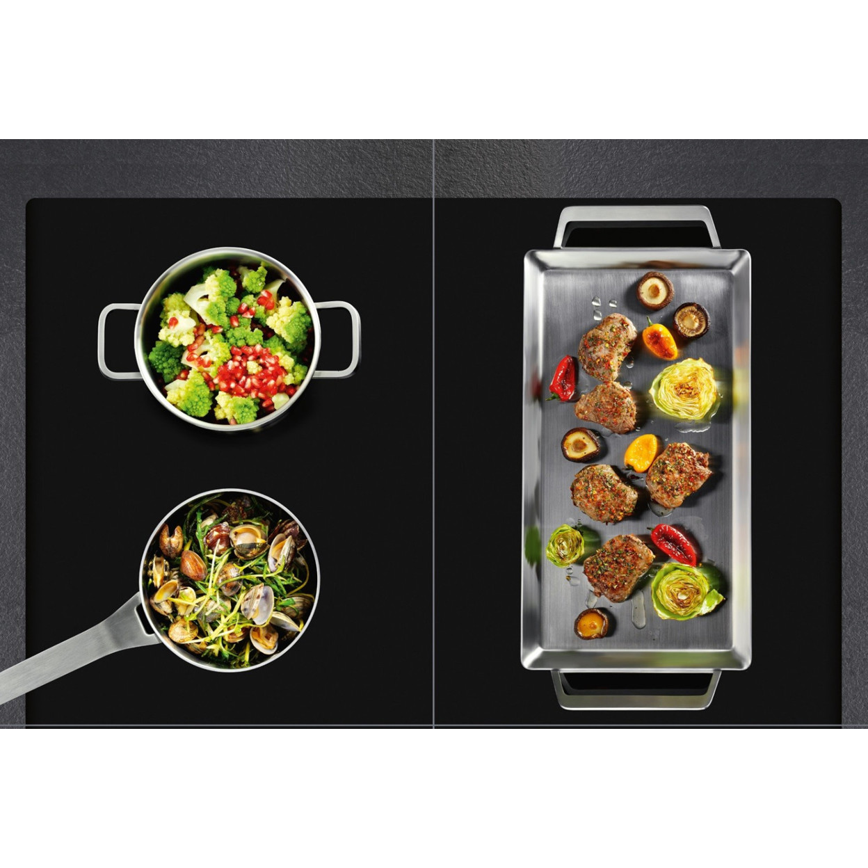 AEG Induktionskochfeld IKE64441XB - 4-Zonen, Edelstahl, 60 cm