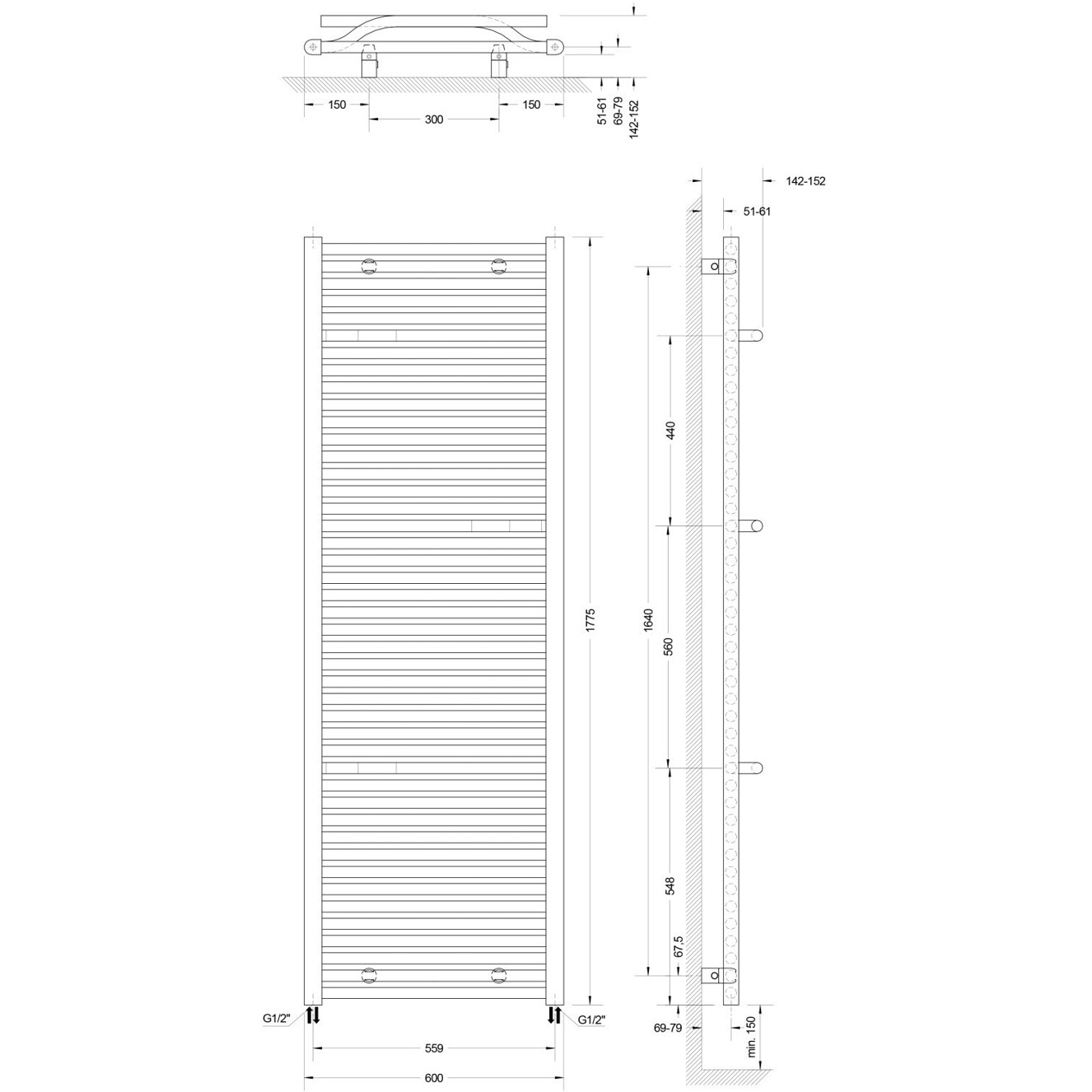Schulte Miami Heizkörper - 1775x600mm - Anthrazit (H6617760 57) Schulte Miami Heizkörper - 1775x600mm - Anthrazit (H6617760 57)
