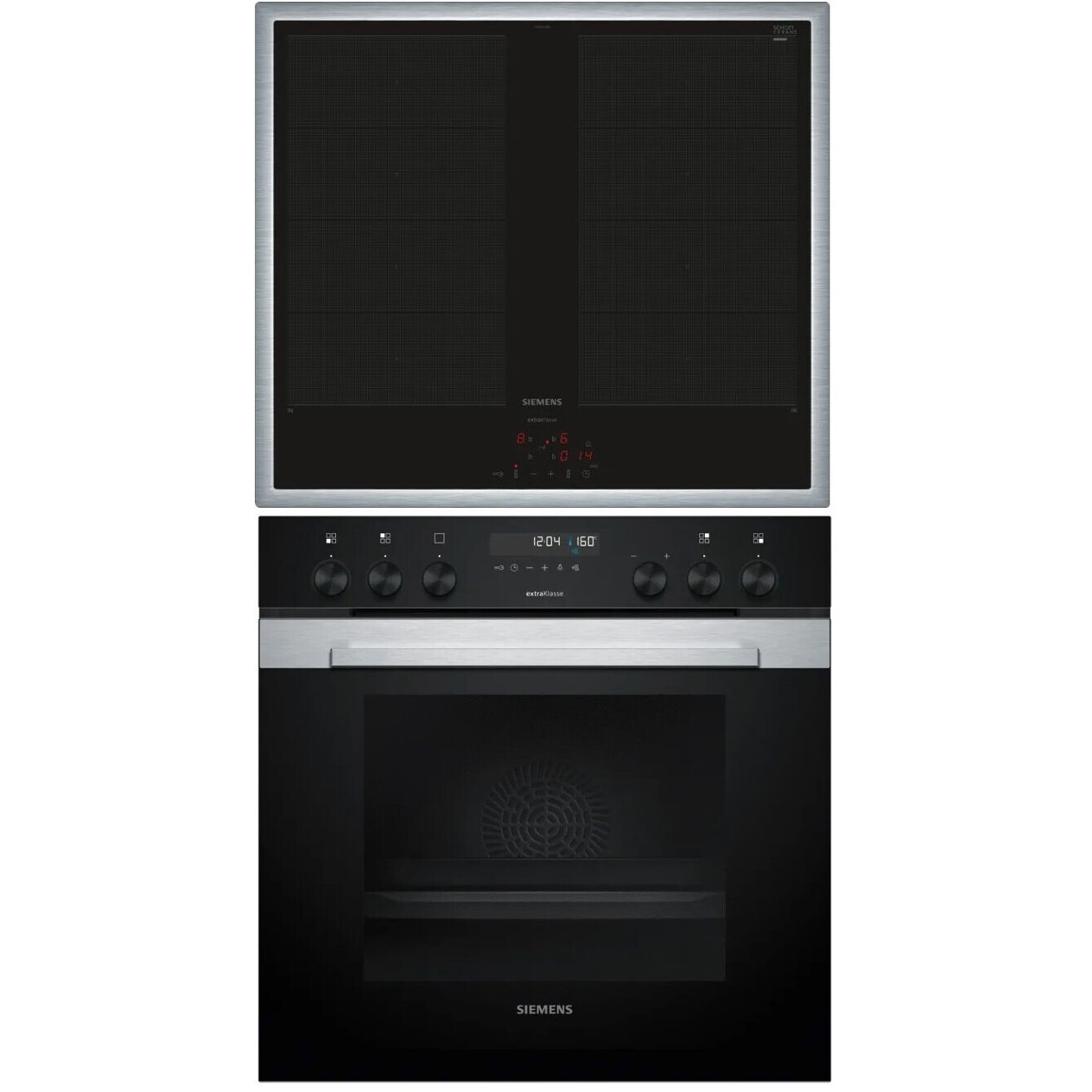 Siemens MKP3VB64 90cm Eleganter Herd mit 4 Kochzonen und Backofen (HE378HBS4 + EY645CXB6M)